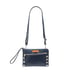 Hammitt Nash Small Indigo Navy Leather/Brushed Silver Wristlet Crossbody
