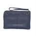 Hammitt Nash Small Indigo Navy Leather/Brushed Silver Wristlet Crossbody