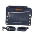Hammitt Nash Small Indigo Navy Leather/Brushed Silver Wristlet Crossbody