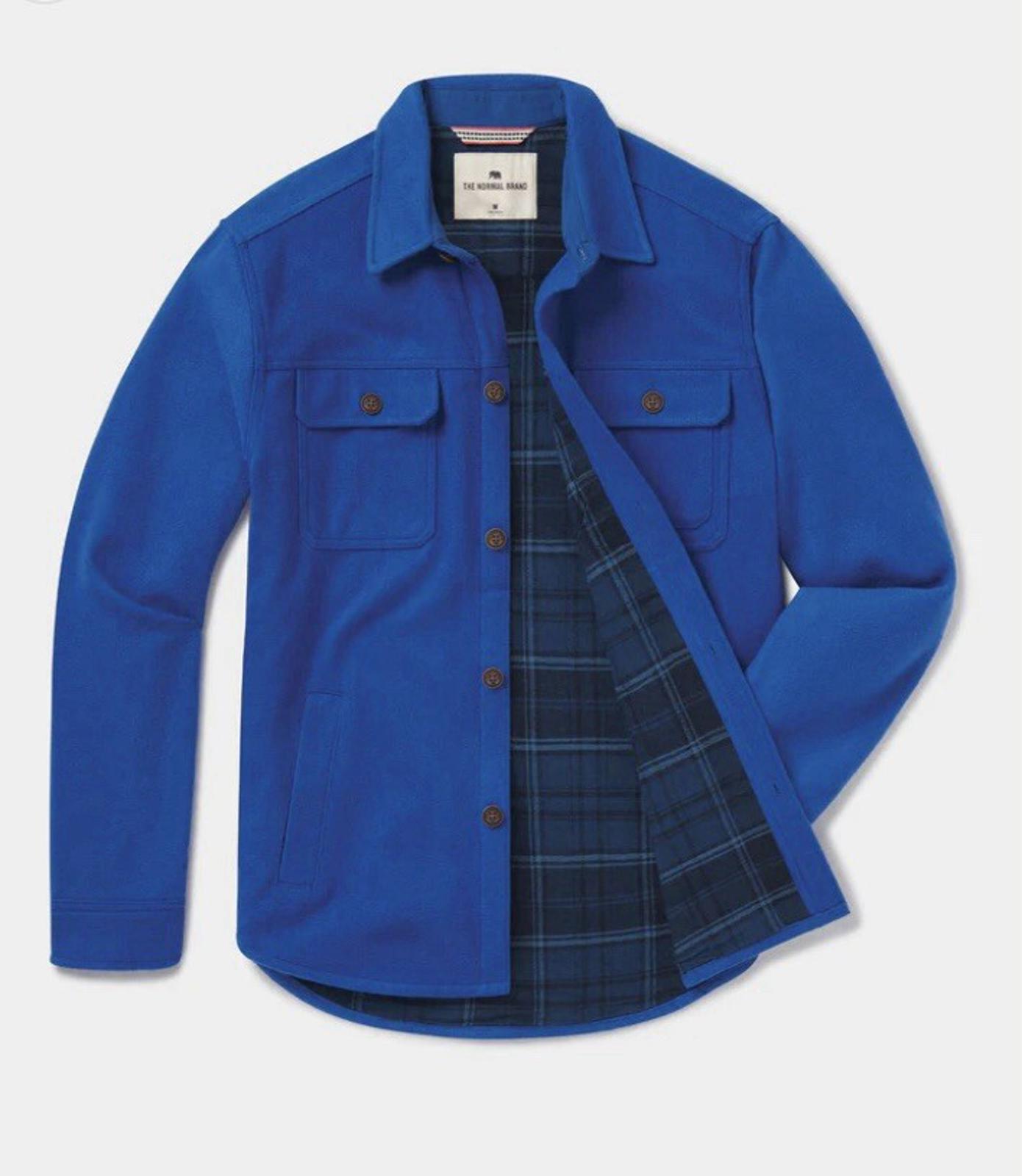 The Normal Brand-Men's Brightside Flannel Jacket. Color: Cobalt Size Large *New*