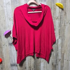 Eileen Fisher Red Merino Wool Knit Pincho Sweater