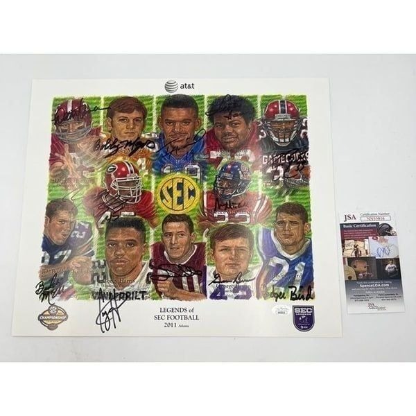 Legends Of SEC Football 2011 Atlanta Print Signed Complete 12 JSA Authentication