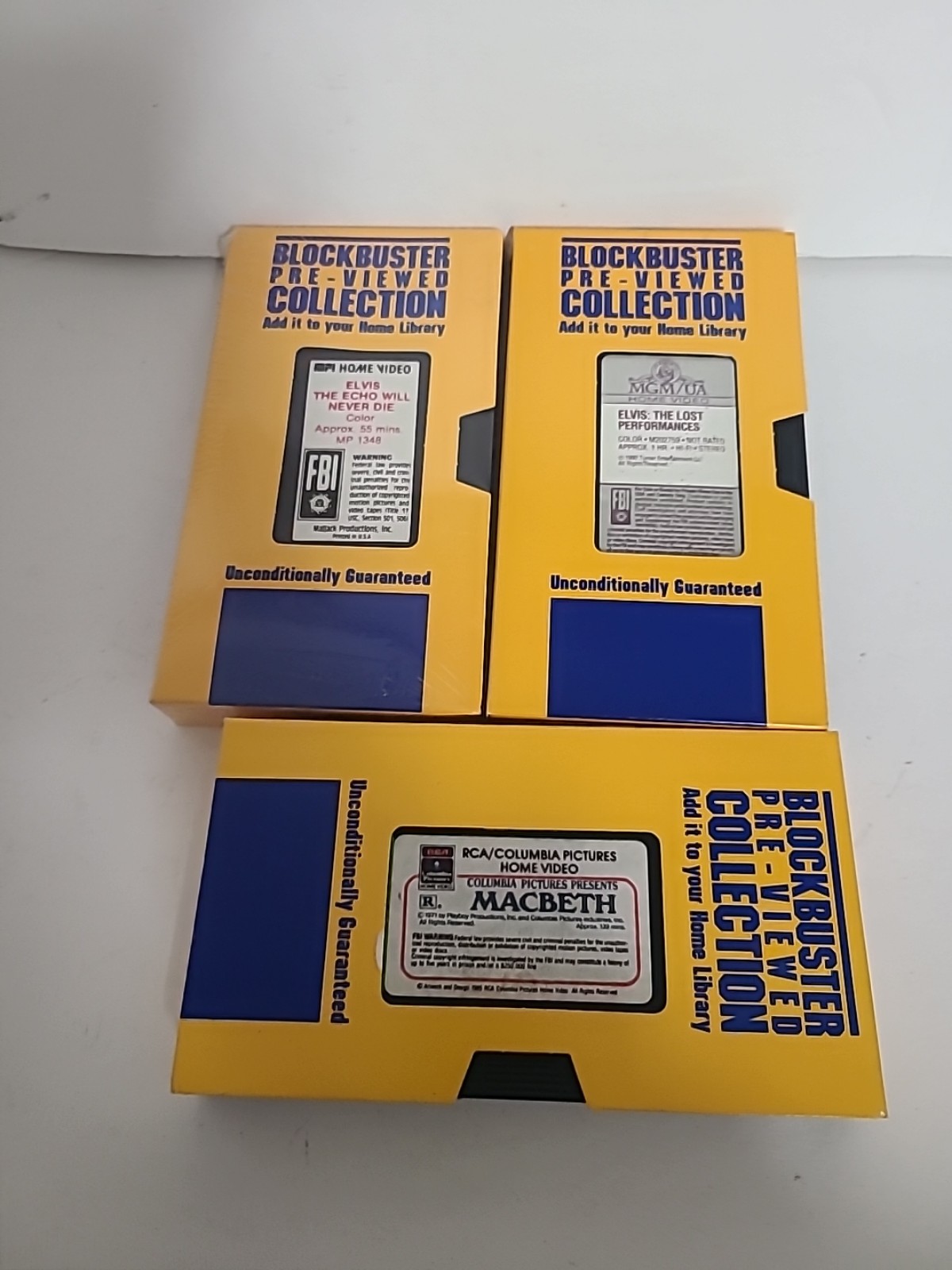 Vintage Blockbuster Pre-viewed Collection VHS Lot Of 3 - 2 Used 1 Sealed