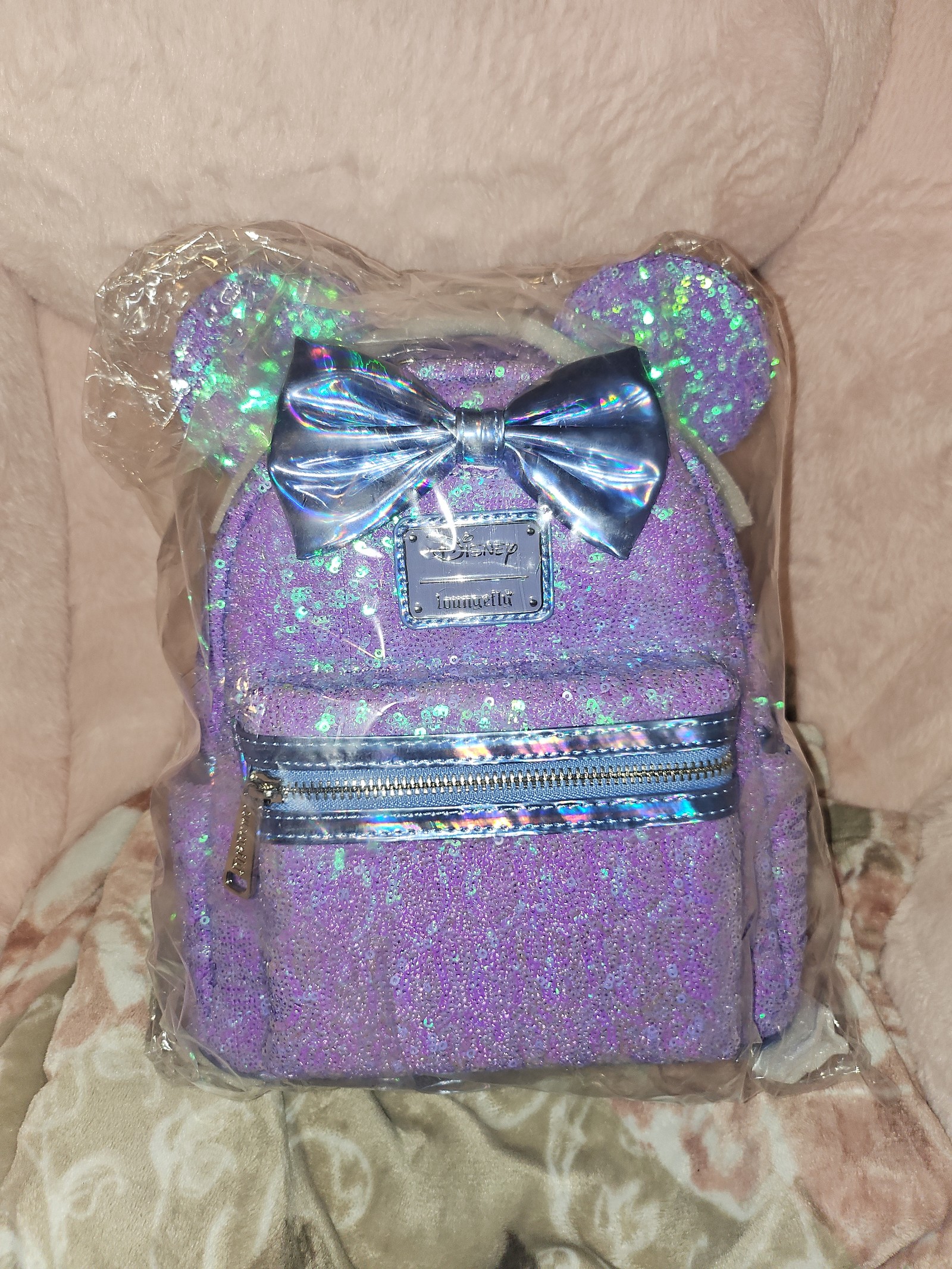 Purple Sequin Loungefly Mini Backpack