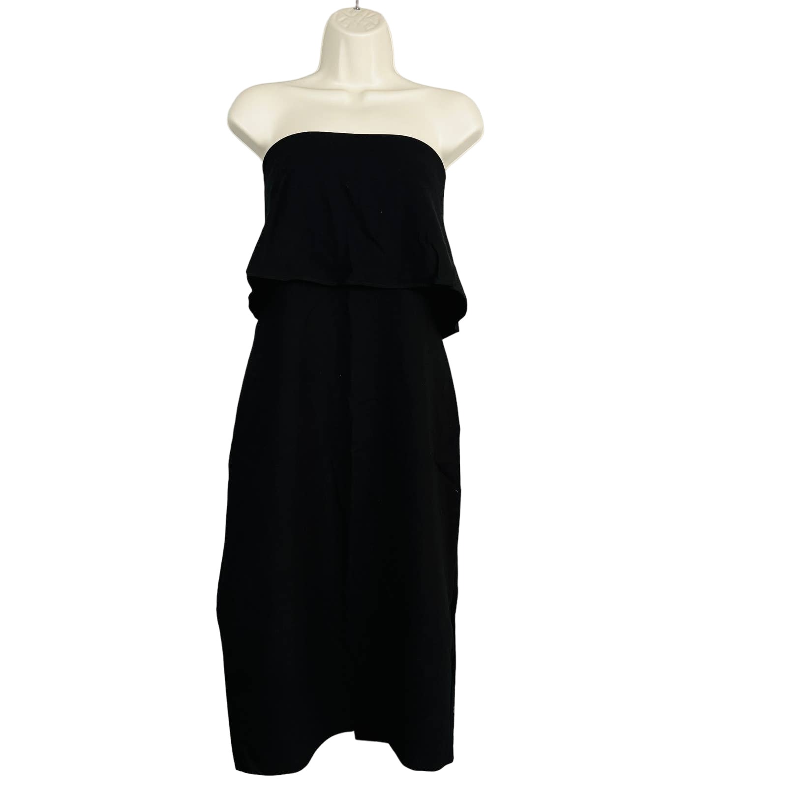 NEW! Likely Driggs Cocktail Dress Strapless Ruffle Top Midi Sheath - 12