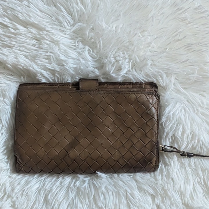 Bottega Veneta, Bifold Long Wallet Intrecciato Leather