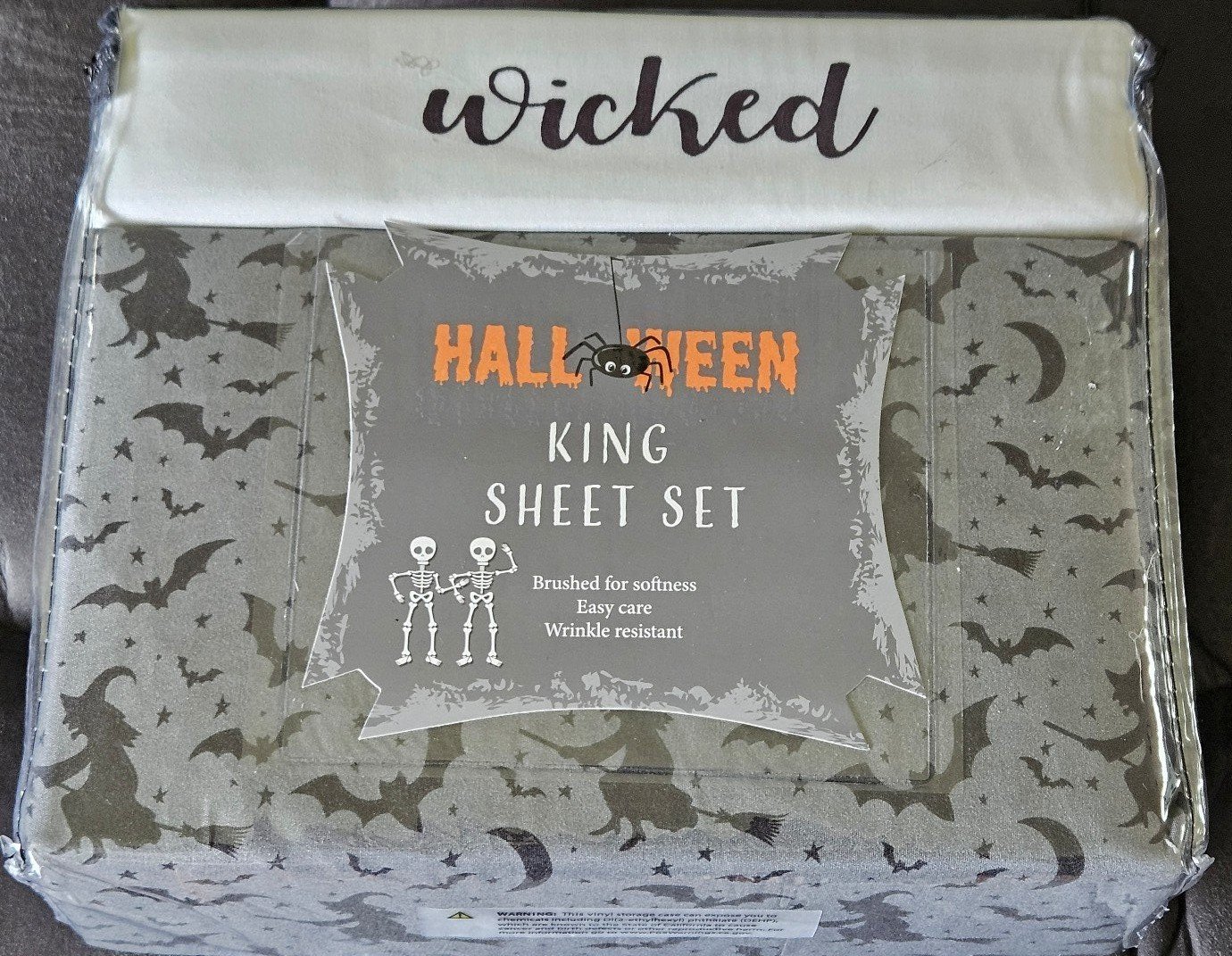 Halloween bats witches themed KING size sheet set!