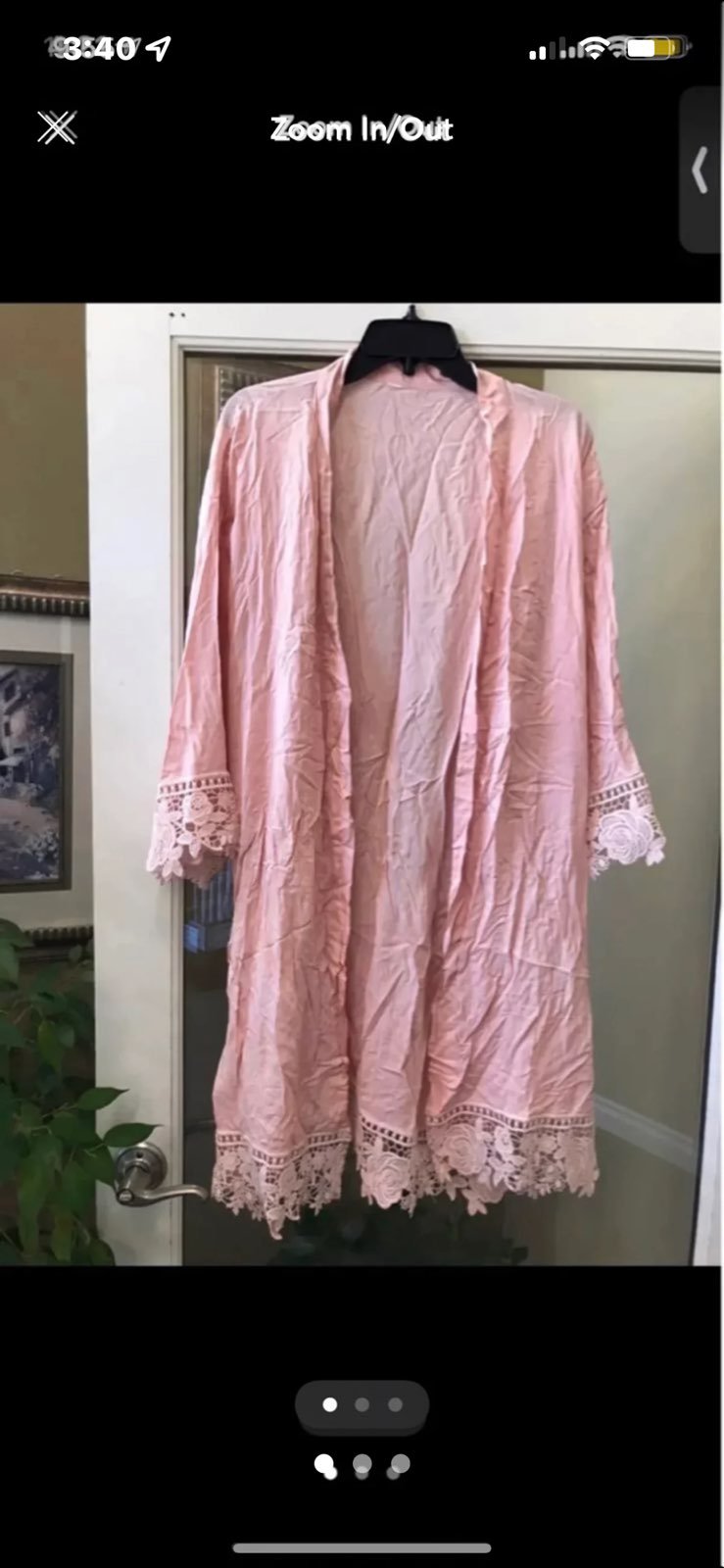 Womens Pink Lace Robe