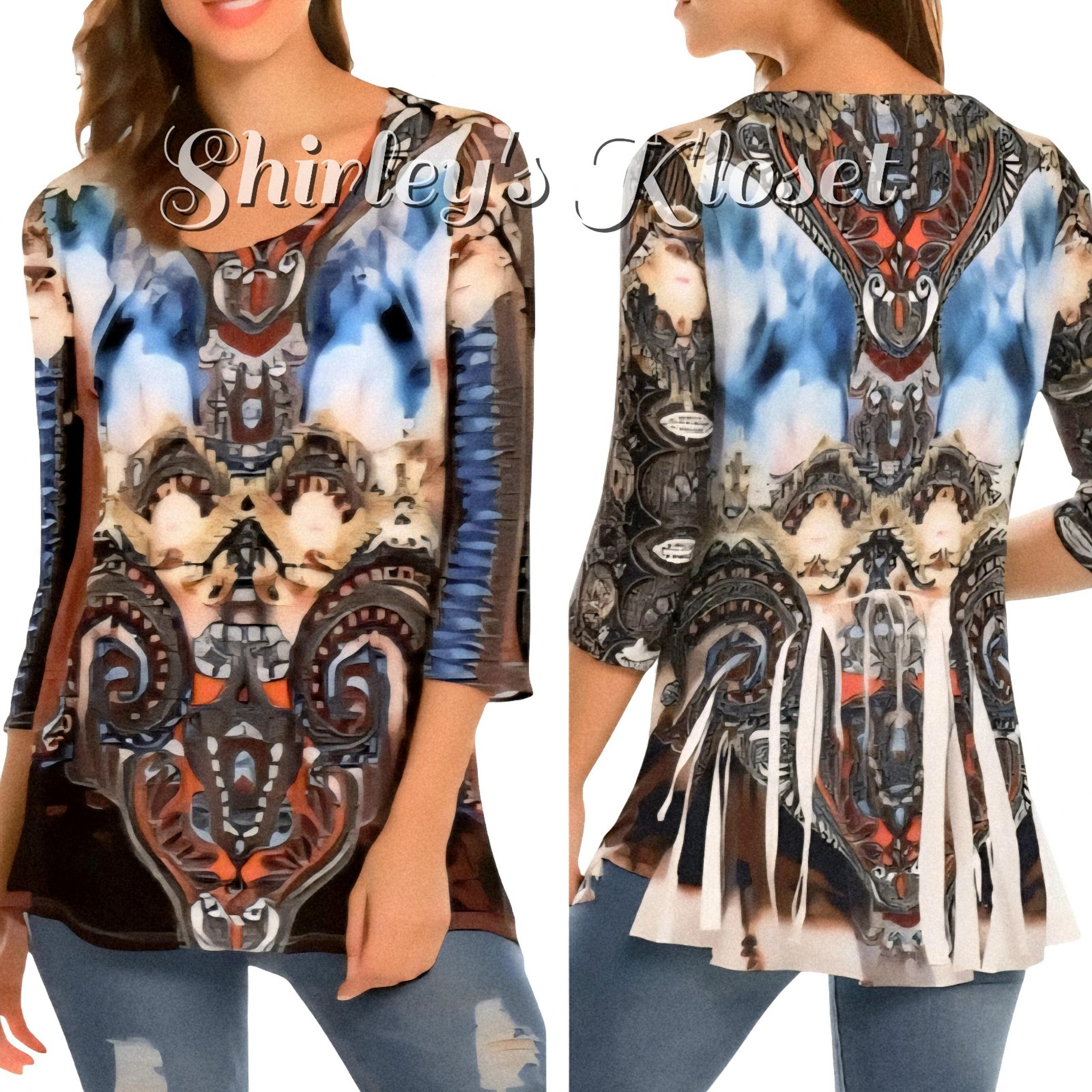 NWT-ONE WORLD Live & Let Live High-Low Tunic Stud Embellished Women's size 1X