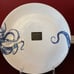 Ceramicheitalia 4 Ceramic Salad Plates -Blue Octopus Design Set Made In Italy