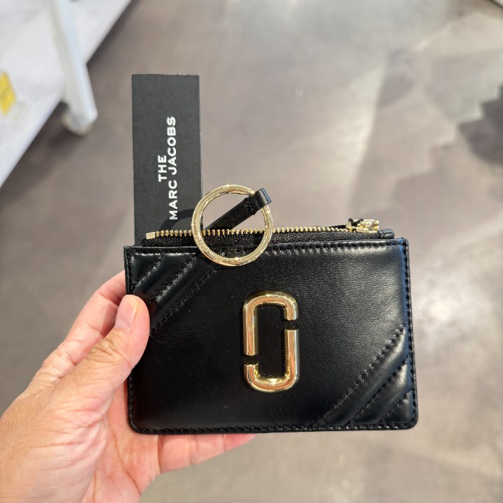 Marc Jacobs S156L01FA21 THE GLAM SHOT TOP ZIP WALLET Black