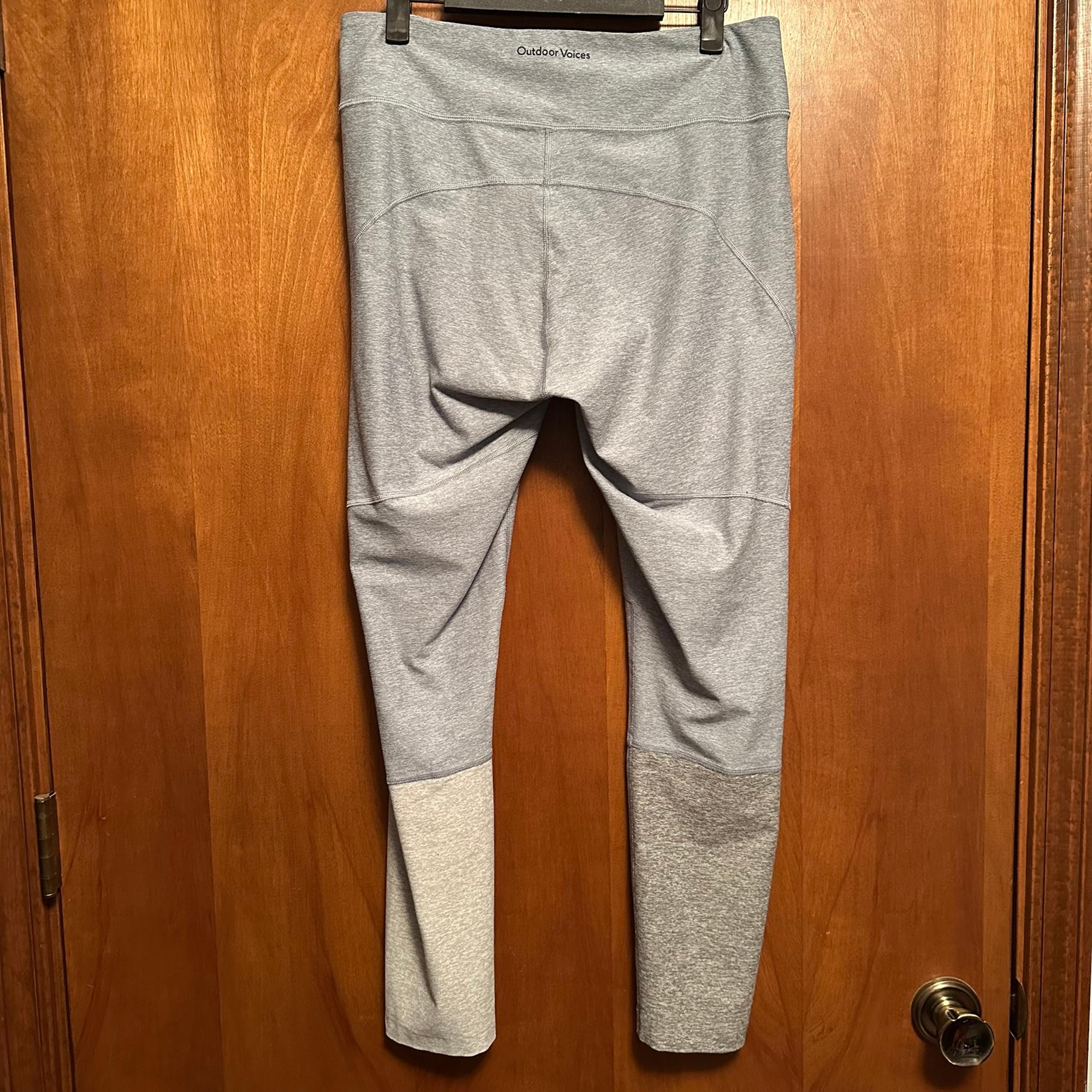 Outdoor Voices Blue Grey Cream Leggings Large Full Length Marled