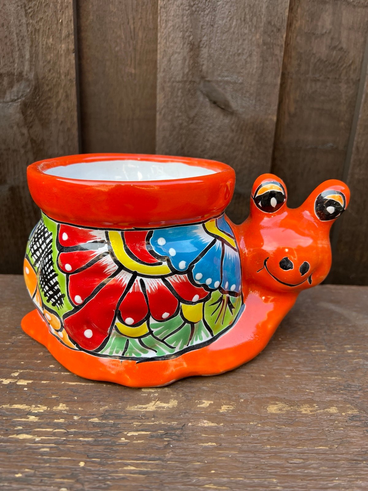 Mexican Talavera Snail Planter, Pottery.
