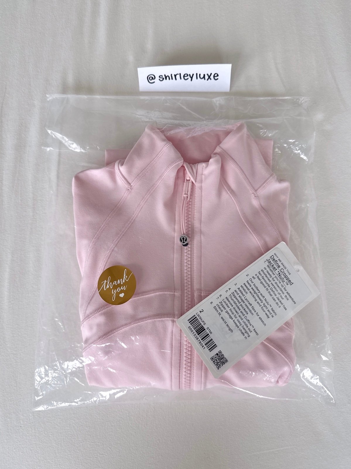NWT Lululemon Define Cropped Jacket *Nulu Strawberry Milkshake Size 2