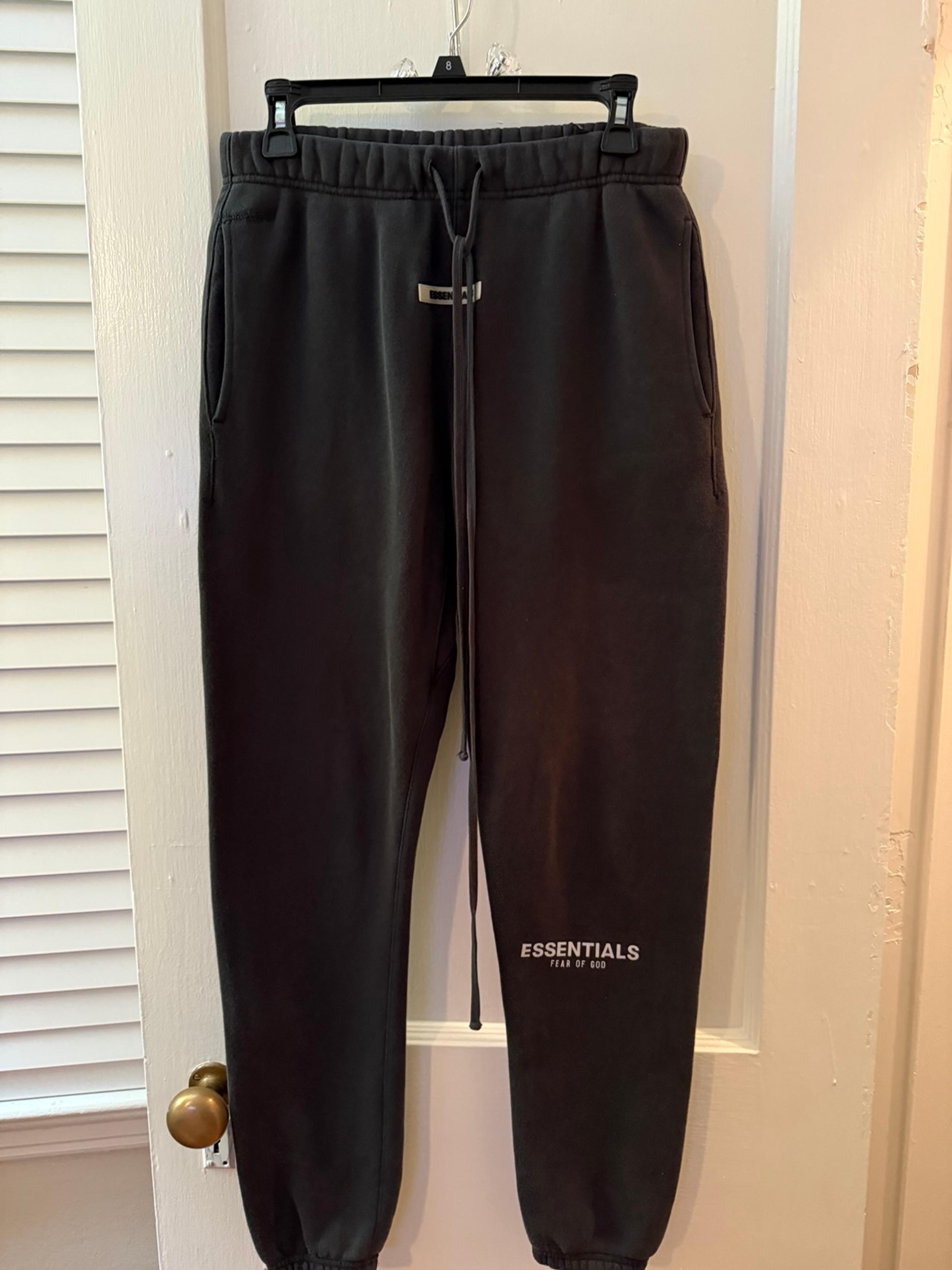 Men’s Essential Fear of God Sweatpants, Size XS, Black