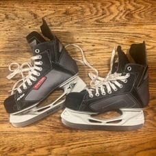 Easton SYS2 Synergy Bladz Hockey Ice Skates Gray / Black Size 5.0 TERRIFIC!