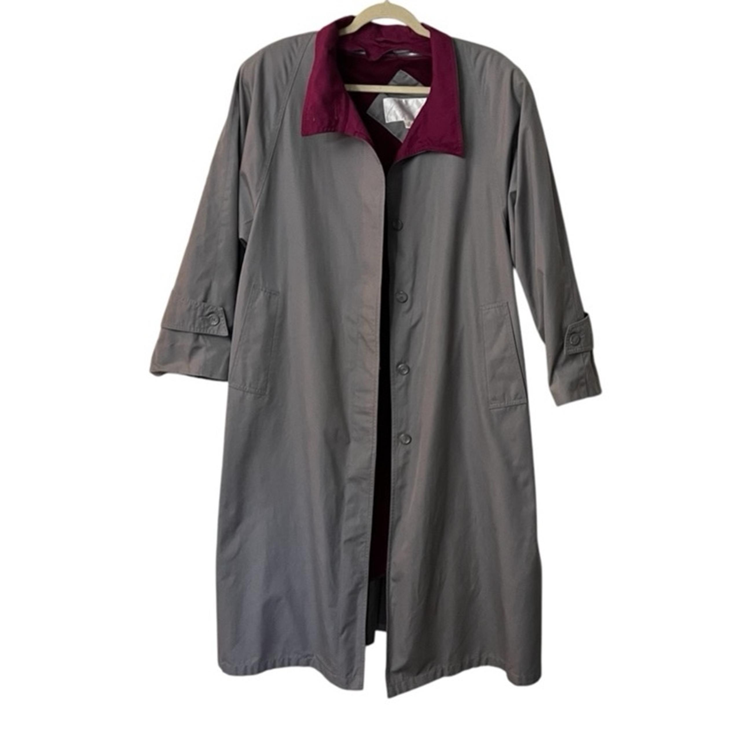 Lord & Taylor Vintage Gray Trench Coat Plus Size 16