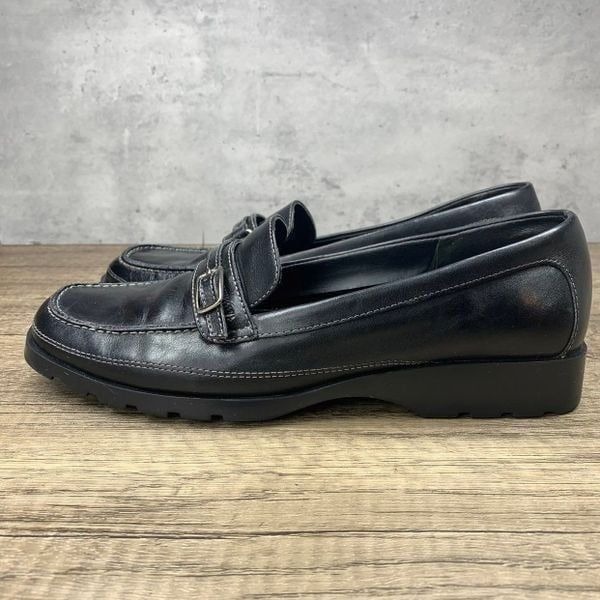 Liz Claiborne~Liz Flex~Sz 7M~Black Leather Loafers Slip On