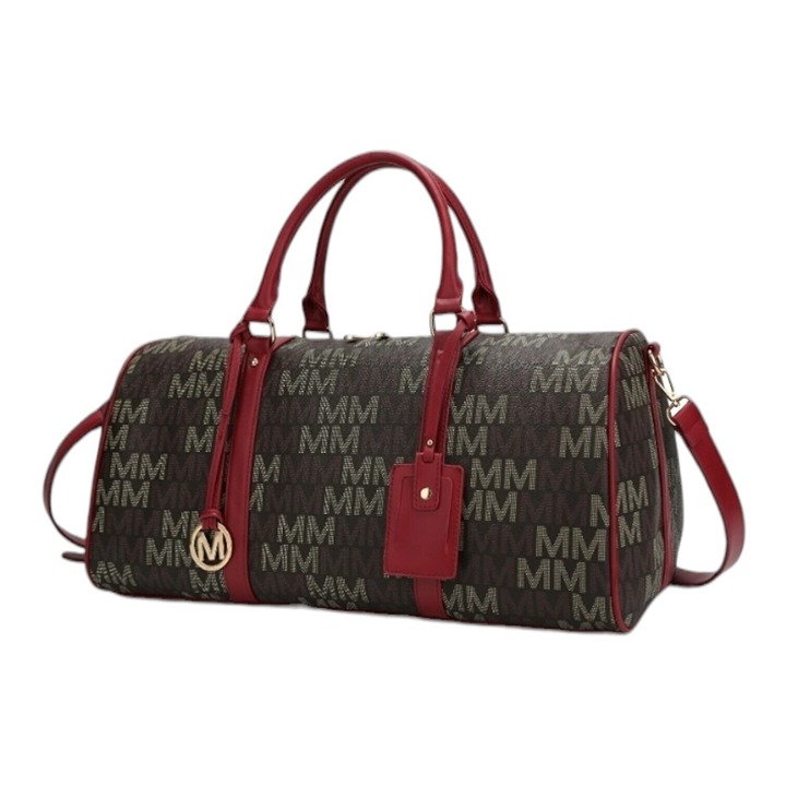 MKF Collection Jovani Duffle Bag Weekender Handbag Travel Bag Mia K Brown Red