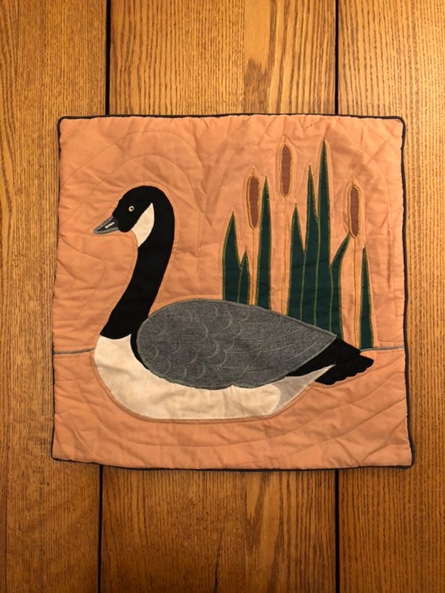 Vintage quilt style throw pillow cover