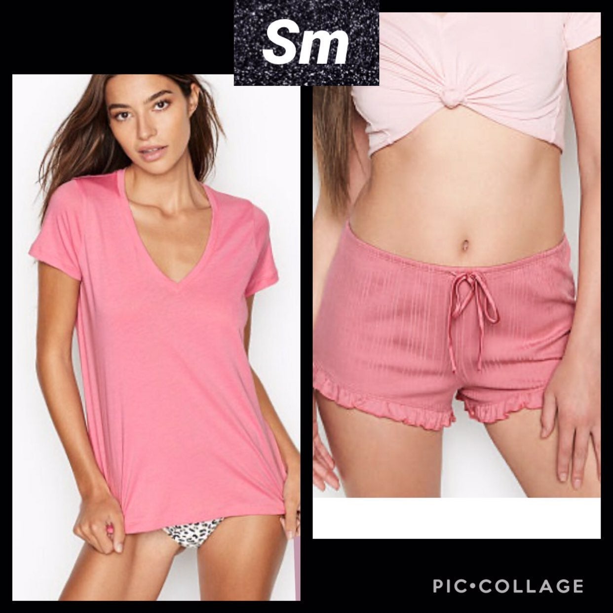 Vs ribbed short v neck short sleeve tee