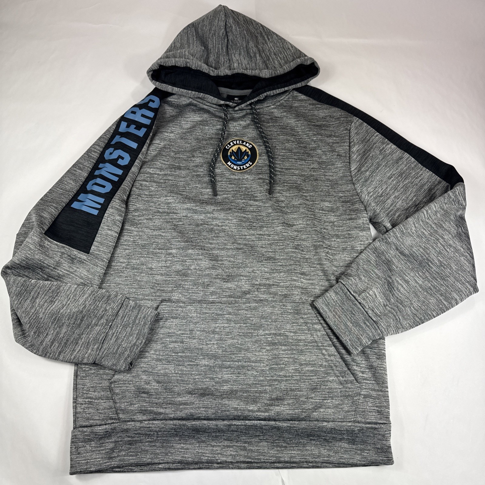 Cleveland Monsters Hoodie Mens S Gray Pullover Sweatshirt AHL Hockey Sweater