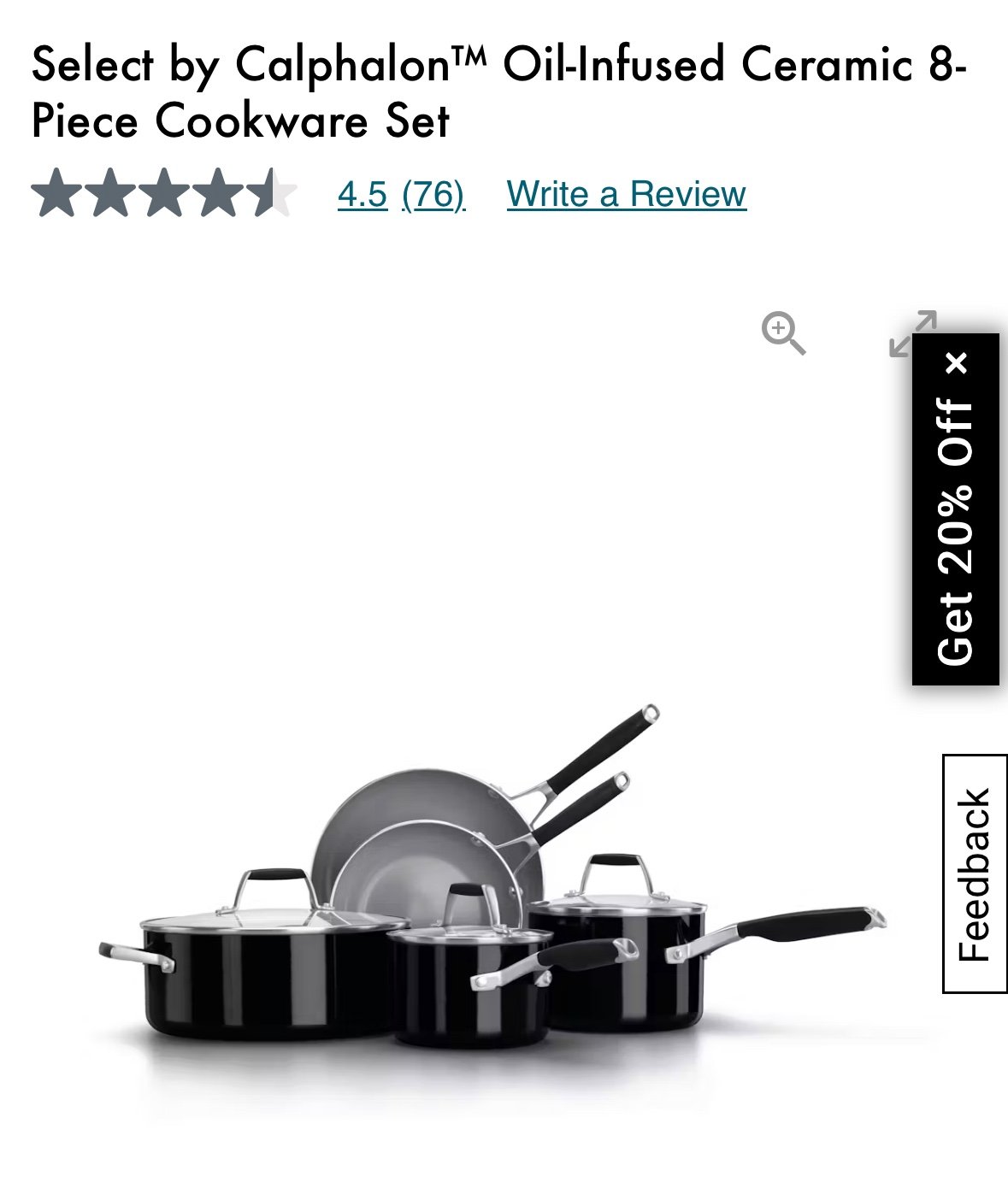 Select by Calphalon™ Oil-Infused Ceramic 8- Piece Cookware Set
