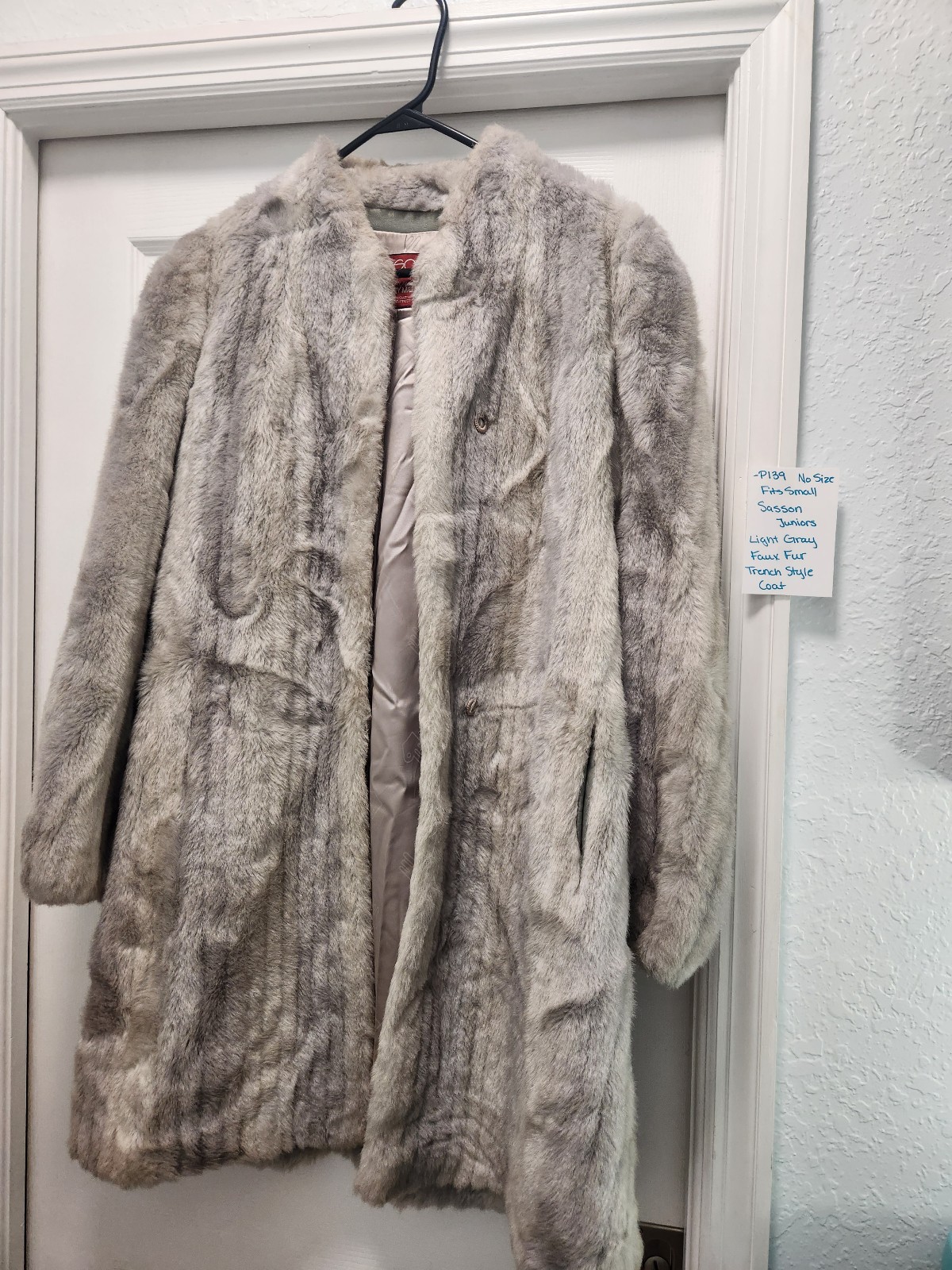 faux fur trench coat