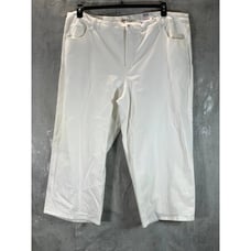 Style & Co Women's Plus Bright White High-Rise Wide Crop Bermuda Shorts SZ 24W