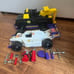 Vintage 90’s Hasbro Playskool Cool Tools Tow Truck and Race Car AS IS