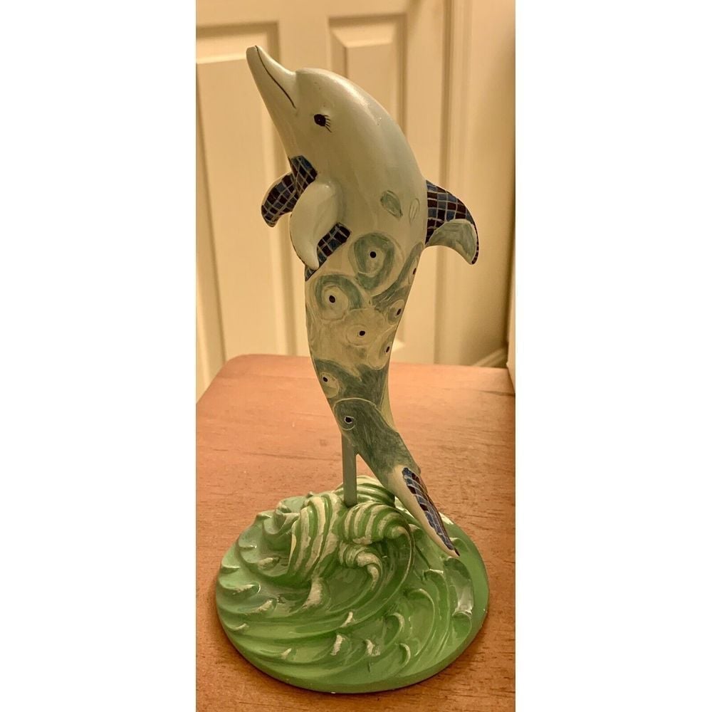 2003 Dolphins Around Town Beach Statue 8 Hard to Find #13513 Oceans Blue Dolphi