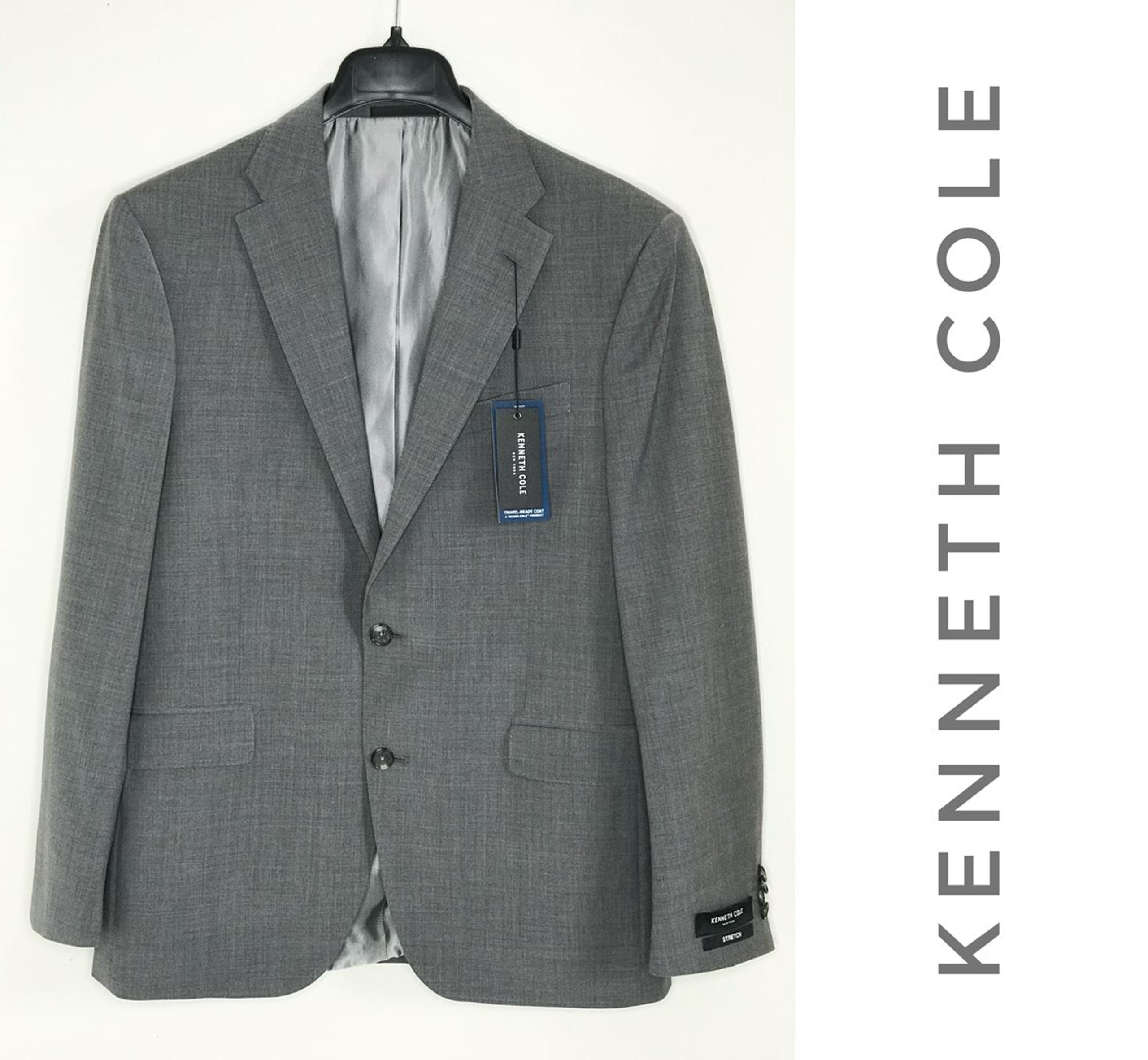 Kenneth Cole Men’s Wool Blend Grey Jacket  Size 42 Regular