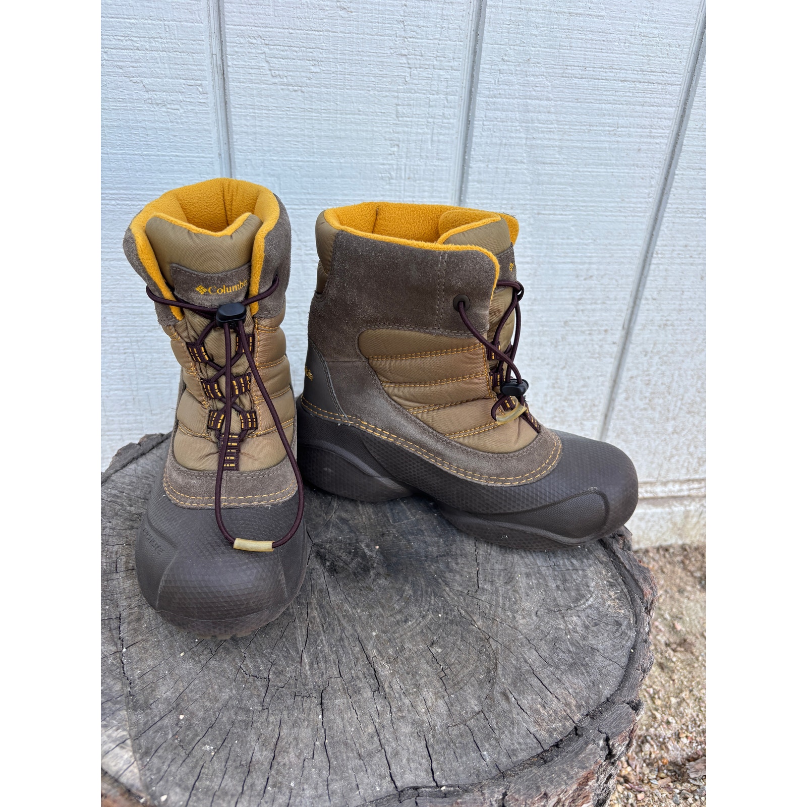 Columbia Winter Snow Boots, Warm Boots, Brown, Size 3