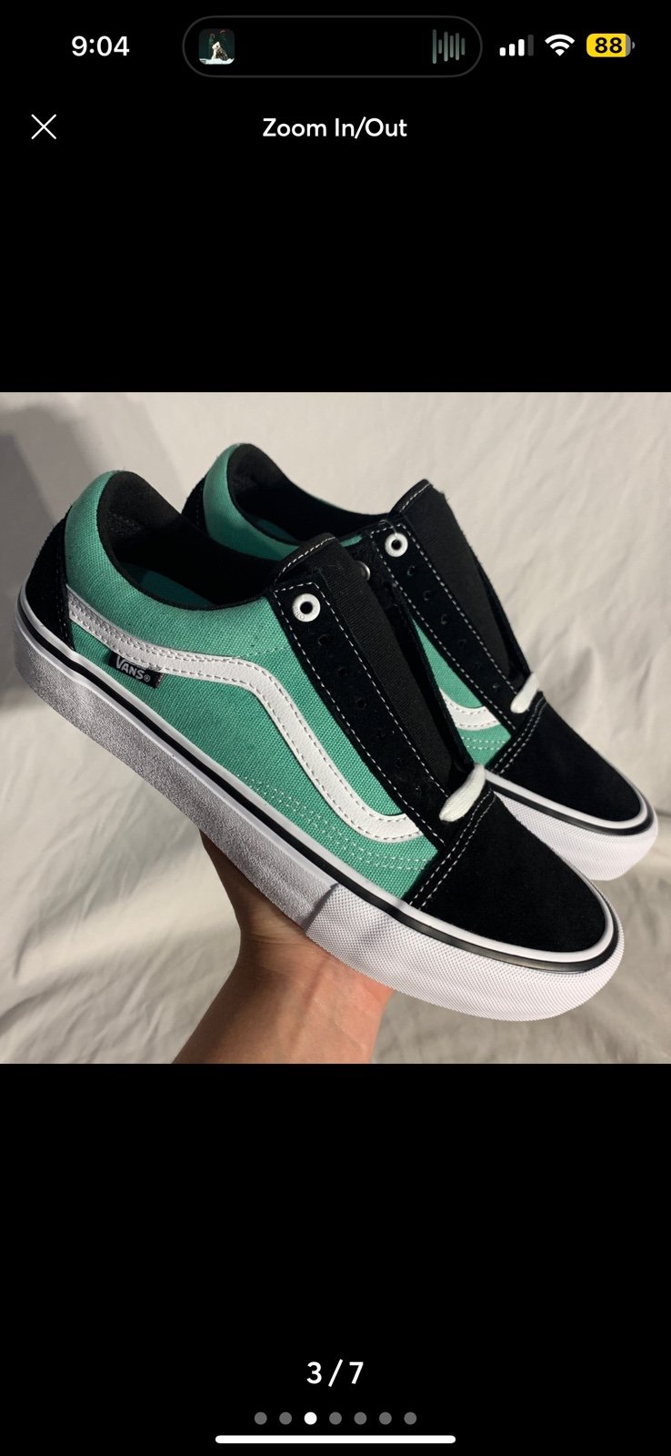 Vans Old Skool Pro Black Jade Green Sneakers Mens 9