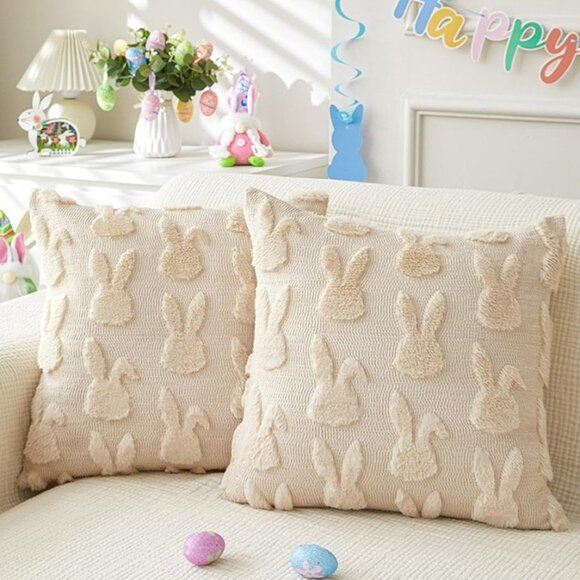 NEW Set of 2 Easter Throw Pillow Covers 18x18 inch