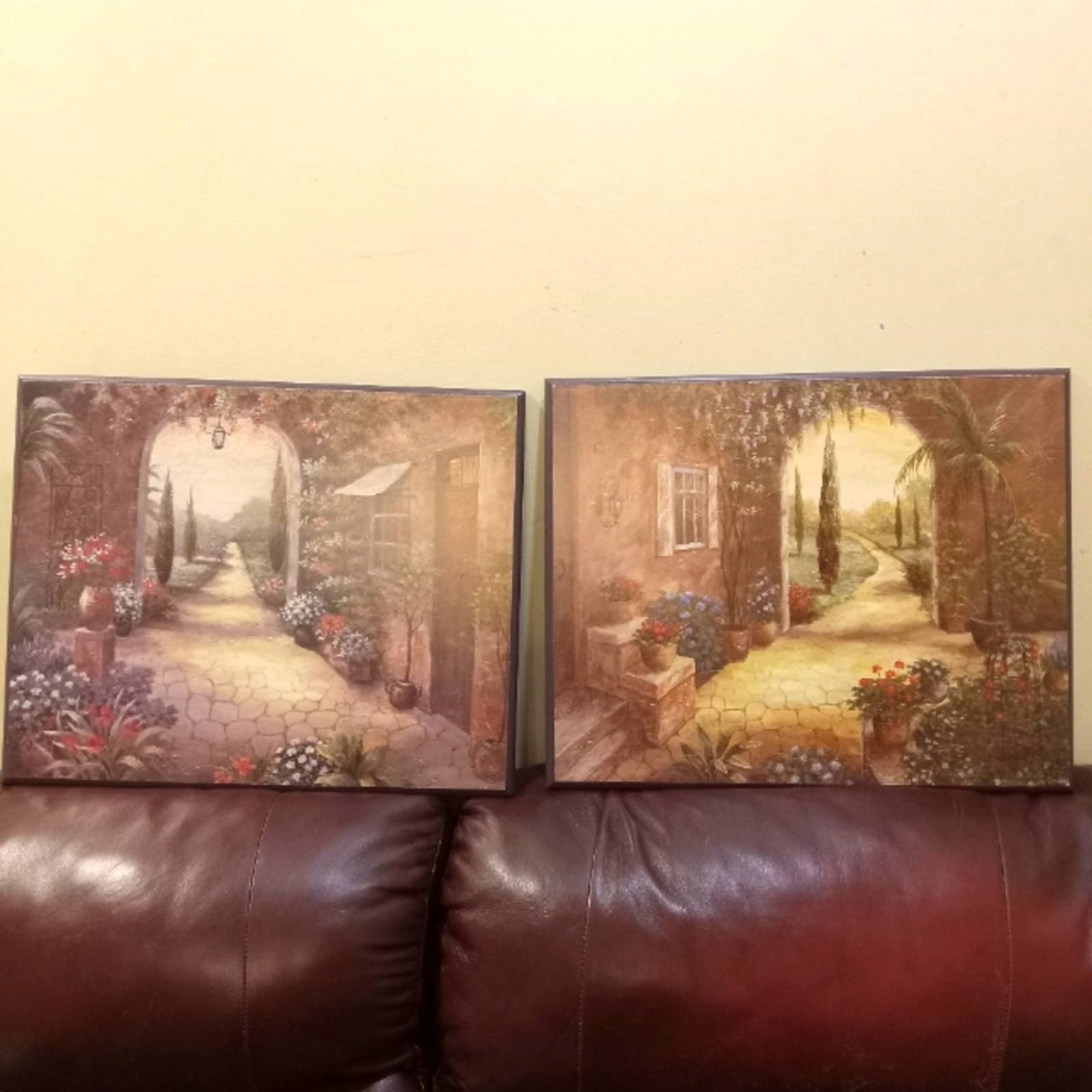 Secret Garden I & II wood mounted artwork set by Vivian Flasch