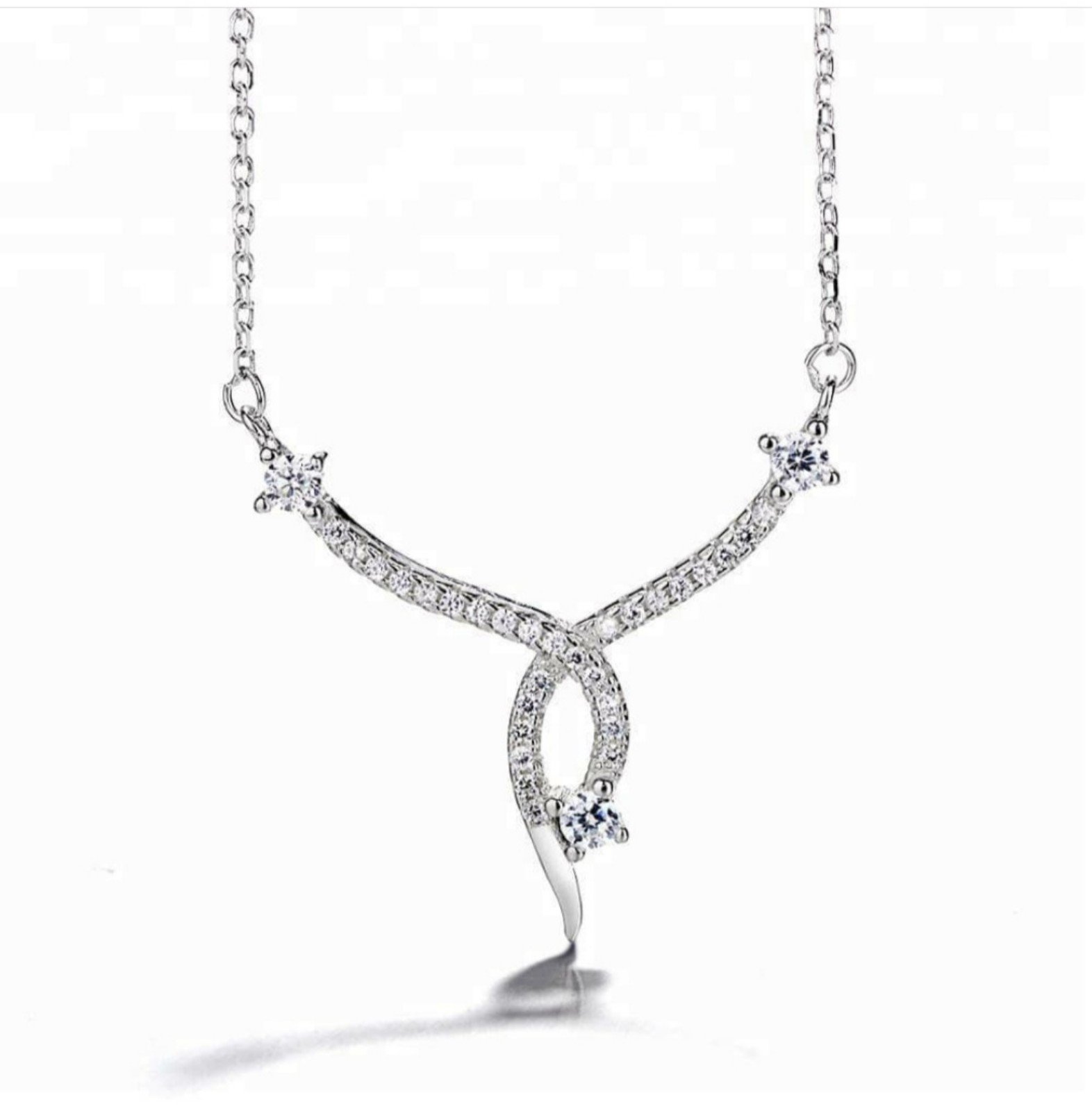Solid 925 Sterling Silver Pendant Iced Out Diamond Pendant with Chain