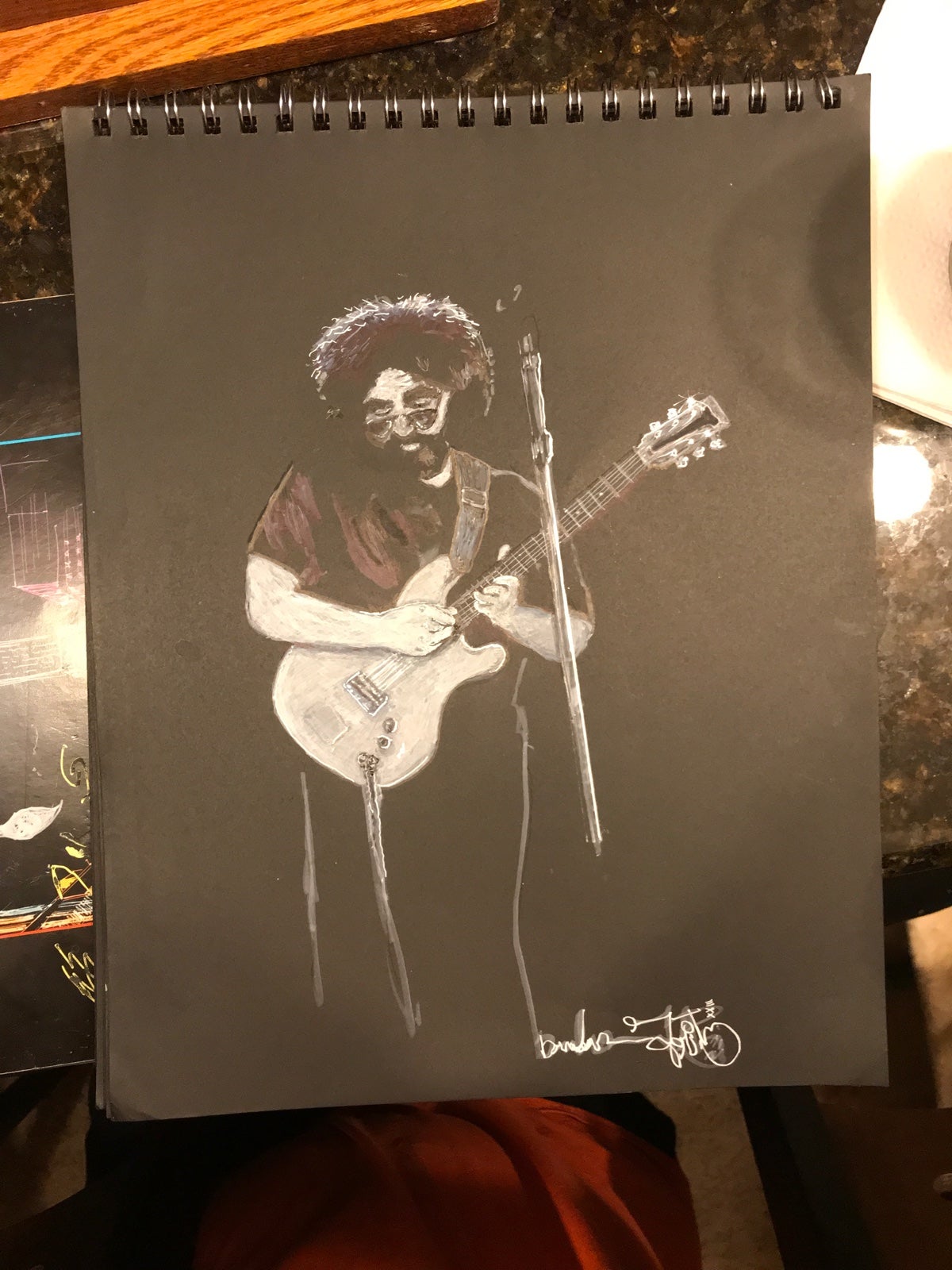 Original Pen and ink drawing of Jerry Garcia