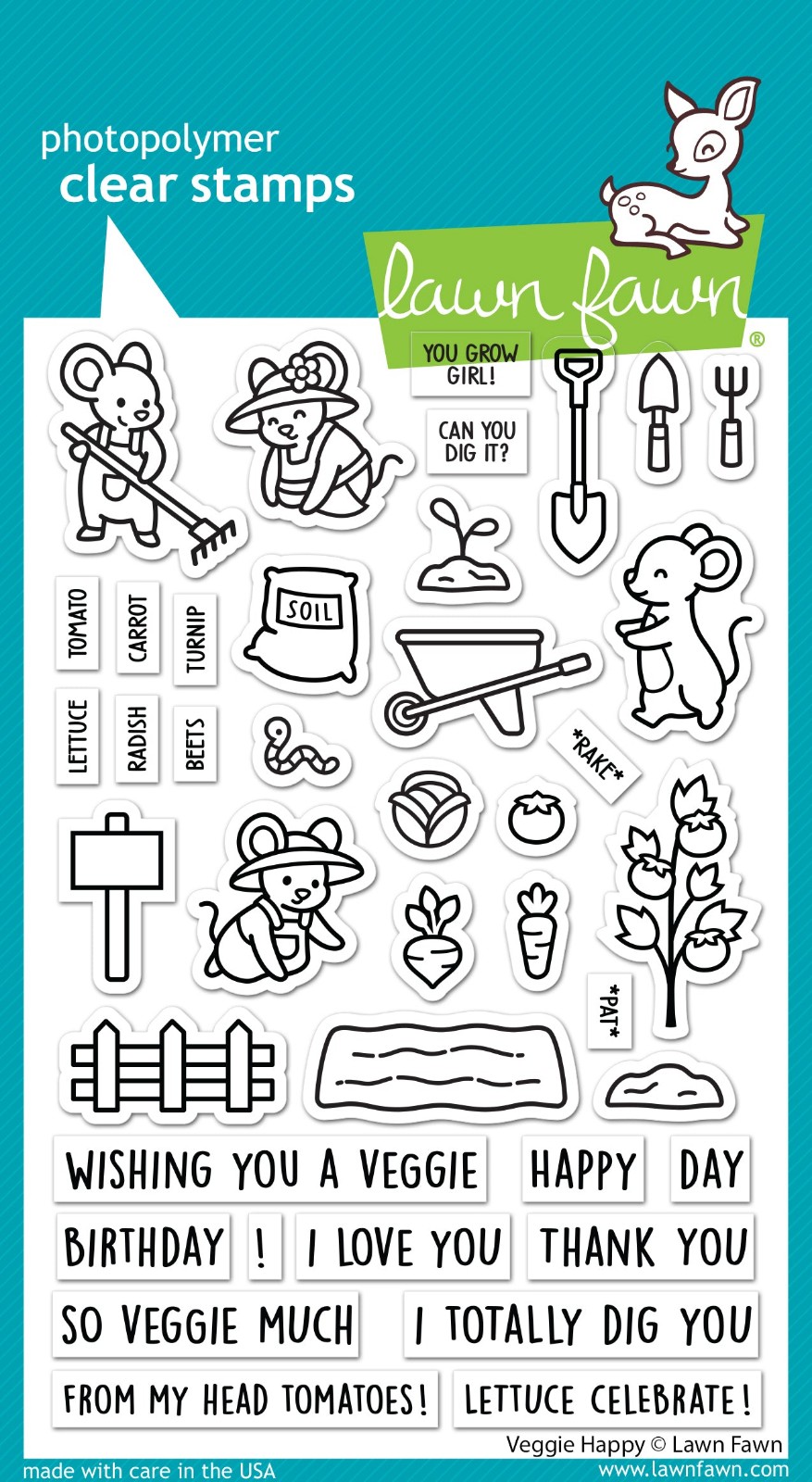 Lawn Fawn Veggie Happy Stamp & Die Set LF3340, LF3341