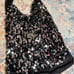 Vintage Y2K black and silver sequin halter top
