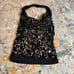 Vintage Y2K black and silver sequin halter top