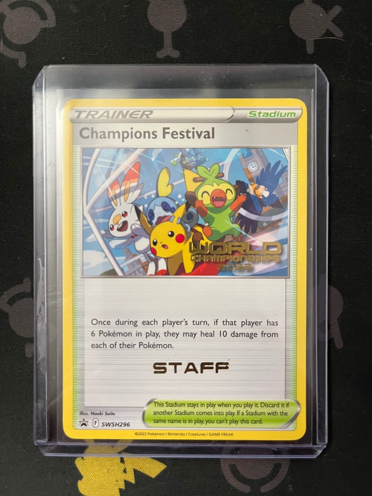 Pokémon Champions Festival STAFF Promo SWSH296 – 2022 Worlds| Free Shipping