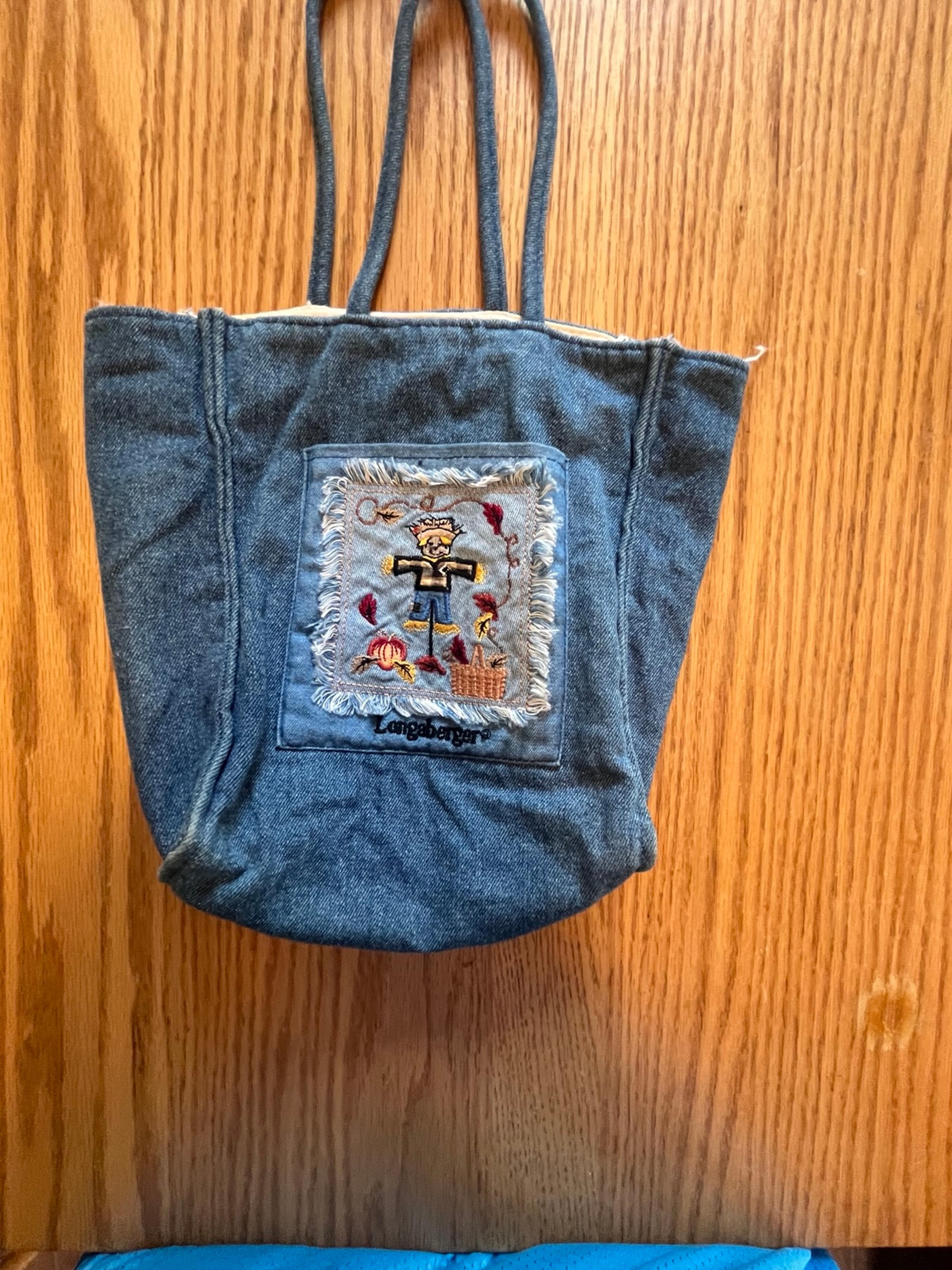 FALL Mini Longaberger scarecrow bag- Demin