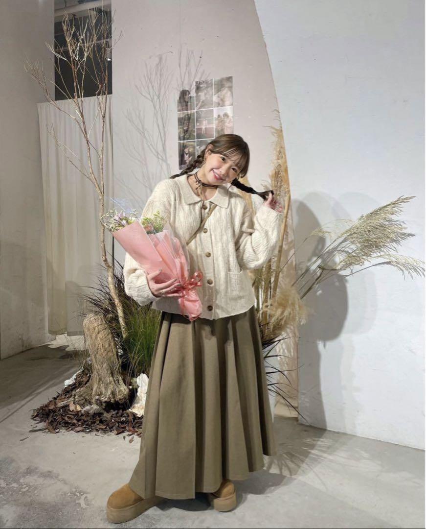 世界有名な Ollun Orun Side Button Pleated Skirt Brown スカート