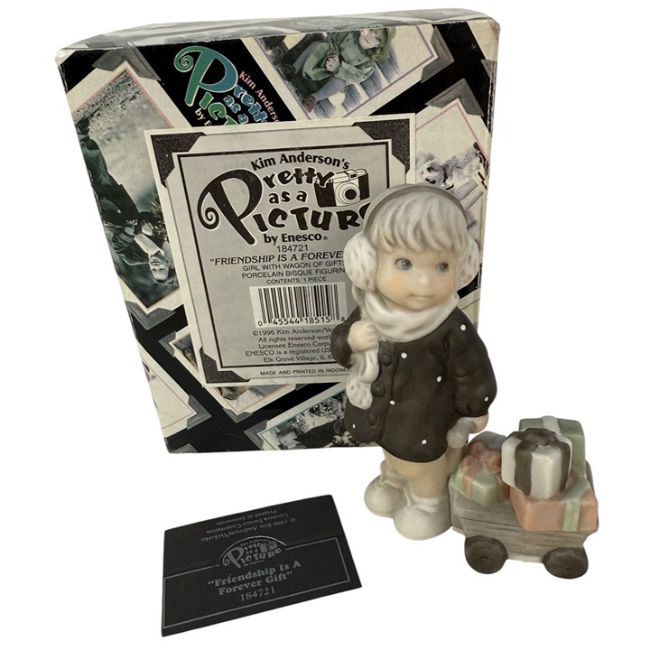 IN BOX Vintage Pretty as a Picture Enesco Friendship is a Forever Gift #184712
