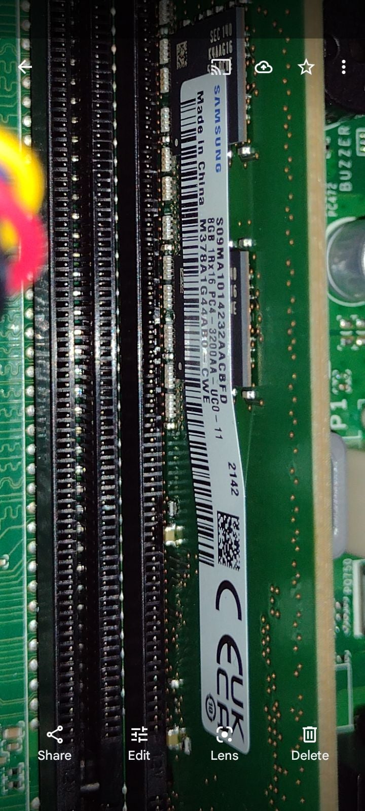 Samsung 8GB DDR4 3200MHz PC4-25600 1.2V 1Rx16 288-Pin UDIMM Desktop RAM Memory M