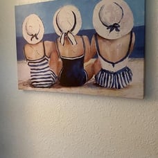 Beach Surf Girls Canvas Nautical Beach Wall Decor 12x16in