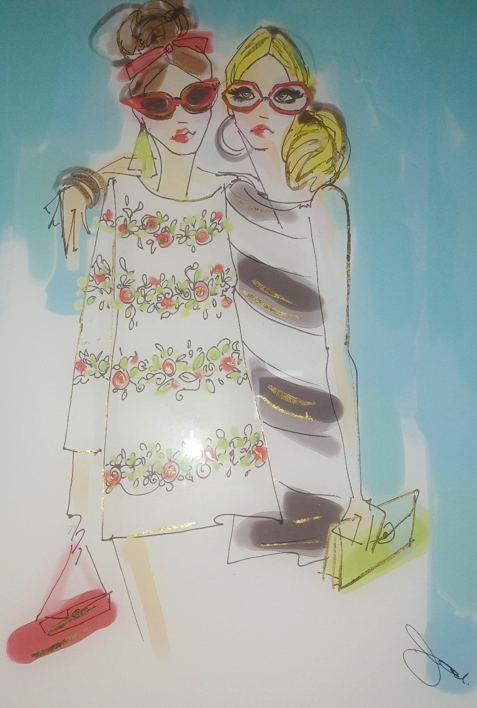 Best Girlfriends for Ever' Fashion Premium glass wall art