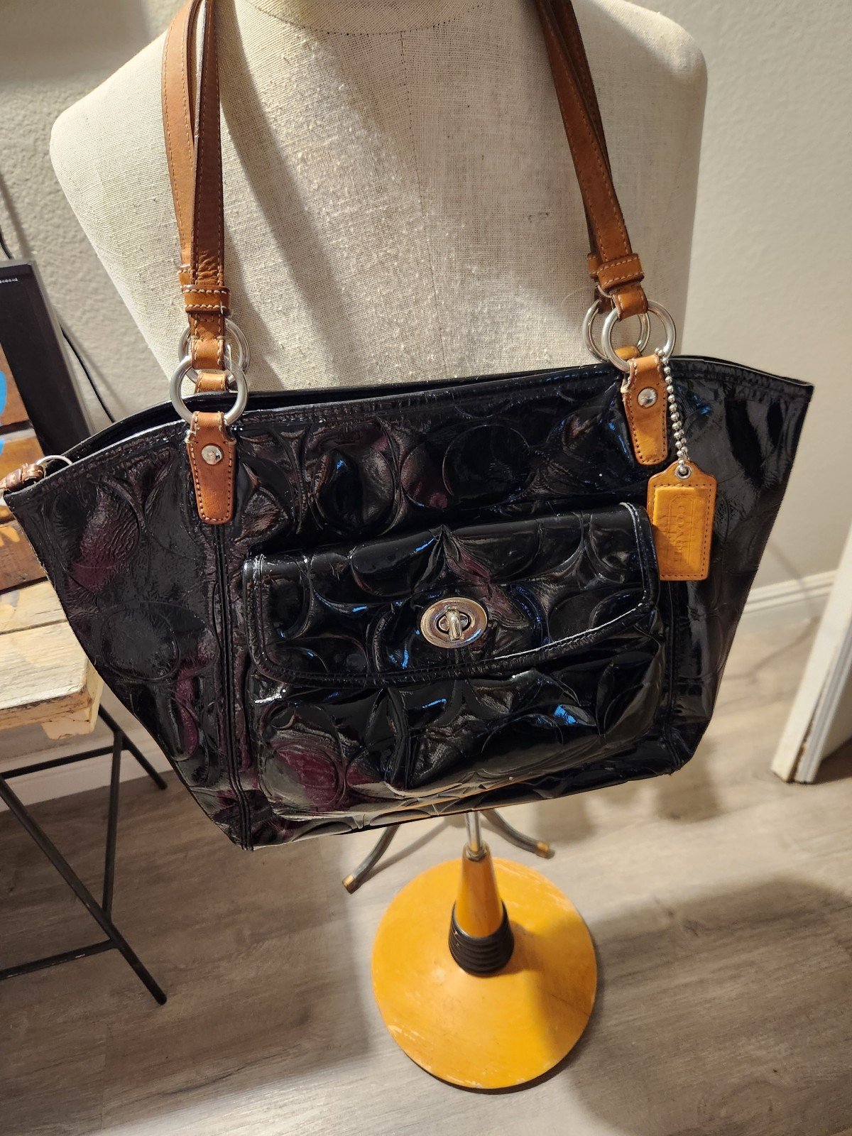 Coach Black Smooth Leather Satchel