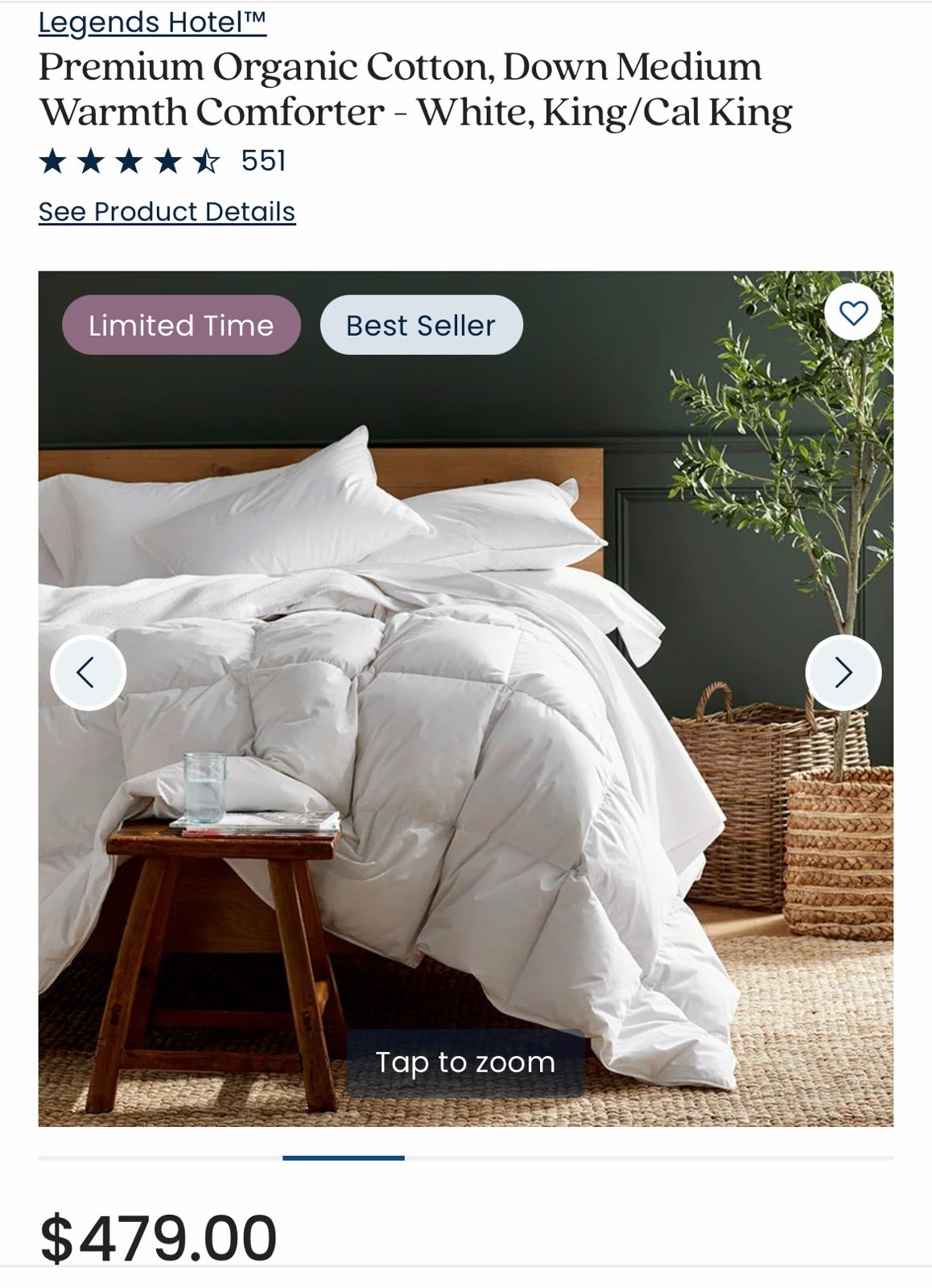 The Company Store Organic Cotton Down Comforter